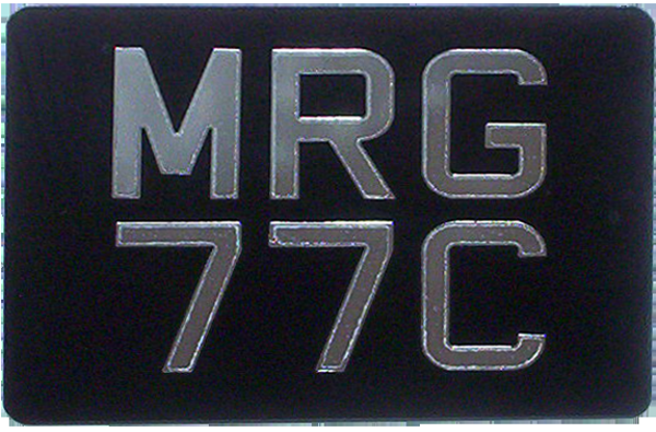Mirror Silver Digits on Black Acrylic Motorcycle Number Plates  ( Digit Size 2 1/2'') Sizes Available: (9'' x 6'') (6 1/2'' x 6 1/2'') (9 1/2'' x 6 1/2'') (7 1/4'' x 6 1/2'') (9'' x 7'')